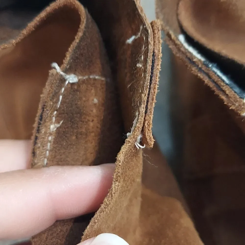 Sundance Catalog Caramel Slouchy Suede Pull-On Ankle Booties Sz 37